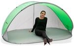 Dema Strandmuschel Pop Up Strandzelt Sonnenschutz Windschutz gr&uuml;n/grau Wurfzelt