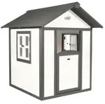 Kinder Holzhaus Sunny Grau/Wei&szlig; - 94 x 102 x 133 cm - Spielhaus aus...