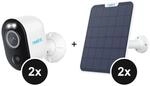 Reolink Argus Series B330 - 2er-Set + Reolink Solar Panel 2 - 2er-Set