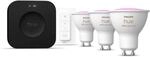 Philips Hue Starter Set - mit Bridge Pro und 3 White and Color Ambiance GU10 Spots -