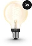 Philips Hue White Filament Globe E27 Bluetooth 3er Pack