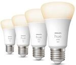Philips Hue White E27 Viererpack 800lm - Wei&szlig;