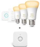 Philips Hue White Ambiance E27 1100lm Bluetooth Starter Kit - 3 Lampen, Bridge,