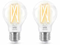 WiZ 60W E27 Standardform Filament Clear Warm- und Kaltweiß 2er-Pack - weiß