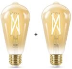 WiZ 50W E27 Edisonform Filament Amber Warm- und Kaltwei&szlig; 2er-Pack - Wei&szlig;