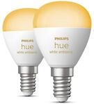 Philips Hue White Ambiance Luster LED Lampe E14 2er Set - Wei&szlig;