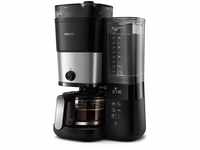 HD7900/01 All in 1 Brew Kaffeeautomat mit integrierter Kaffeemühle schwarz/silber