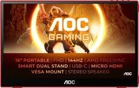 16G3 40 cm (16") mobiler Gaming Monitor schwarz/rot, Widescreen Full HD...