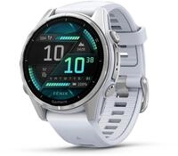 fenix 8 (43mm) Smartwatch mit QuickFit-Silikon-Armband (20mm) steinwei&szlig;/silber