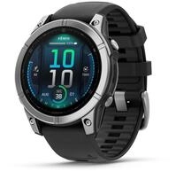 fenix E (47mm) Smartwatch mit QuickFit-Silikon-Armband (22mm) schwarz/silber