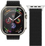 Watch Straps Woven Loop Armband f&uuml;r Apple Watch (42/44/45/49mm) schwarz