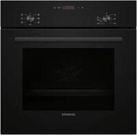 HB013FBB1 Einbaubackofen schwarz, 66 l, schnelles Vorheizen, 59,4 cm breit, A, iQ100