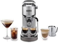 EC890.M Dedica Duo Siebtr&auml;germaschine metallic, Milchbeh&auml;lter, 15 bar, 1,1 l,