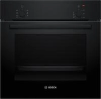HBF010BA1 Einbaubackofen schwarz, 66 l, schnelles Vorheizen, 59,4 cm breit, A, Serie