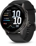 Venu&reg; 4 (45mm) Fitness-Smartwatch mit Silikon-Armband (22mm) schwarz/schiefergrau