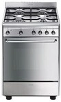 SCD60EMX9 Gas-Kombi-Standherd edelstahl/cleansteel, 70 l, A, 4 Gaskochstellen