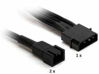4-Pin > 2x3-Pin Kabel Single (0,3m) schwarz