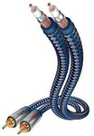 Premium Audiokabel (5,0m) Cinchkabel blau/silber