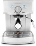 Design Espresso Pro Siebtr&auml;germaschine edelstahl, Milchbeh&auml;lter, 15 bar, 1,5 l