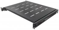 Fachboden 1HE (483x600 mm) schwarz bis 35 kg, ausziehbar