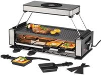 Smokeless Raclette mit Dunstabzugshaube schwarz/edelstahl