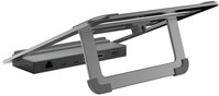 12in1 USB-C-Docking Station mit Notebook-Stand grau