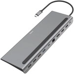 10 Port USB-C-Docking-Station grau