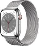 Watch Series 8 (45mm) GPS+4G Edelstahl mit Milanaise Armband silber/silber