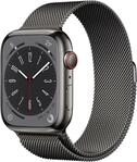 Watch Series 8 (45mm) GPS+4G Edelstahl mit Milanaise Armband graphit/graphit