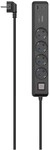 Steckdosenleiste 4-fach (1,4m) schwarz/grau