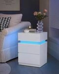 VASAGLE Nachttisch (1-St), mit LED-Beleuchtung, einstellbare Farben