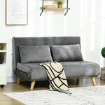 HOMCOM 3 in 1 Schlafsofa 130 x 190 cm Sofa mit Bettfunktion, Klappbar Couch mit