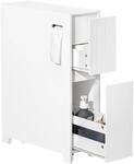 SoBuy BZR111-W Nischenregal 20cm mit Rollen K&uuml;chenregal Nischenwagen schmales...