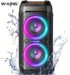 W-KING 100 W RMS Bluetooth-Lautsprecher, IPX6 wasserdicht, V5.3 tragbare