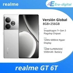 Globale Version Realme gt 6t 5g Smartphone 6000nit Hyper-Display 120w Super vooc