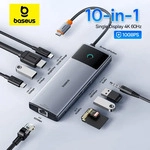 Baseus 10 Gbit/s USB C HUB 4K 60 Hz Typ C zu HDMI RJ45 Ethernet PD 100 W f&uuml;r MacBook