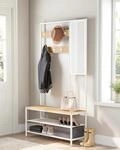 VASAGLE Garderobenst&auml;nder Garderobe, mit 7 Haken, Spiegel, 35 x 98 x 180 cm