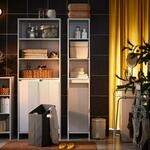 SoBuy BZR158-W Badezimmerschrank Hoch mit W&auml;schekorb & verstellbaren...