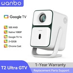 [2026 NEU] Wanbo T2 Ultra Google TV 14 Projektor, natives 1080P FHD, 2+32G, 500 ANSI,
