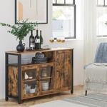 VASAGLE Buffet K&uuml;chenschrank Kommode, 110 x 33 x 75 cm, mit 3 T&uuml;ren