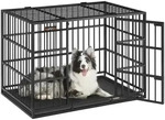 FEANDREA Tiertransportbox, Hundebox, Hundek&auml;fig, 107 x 70 x 75 cm, Doppelt&uuml;ren