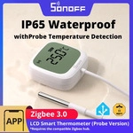 SONOFF SNZB-02LD Zigbee3.0 LCD-Smart-Thermometer mit Sonde, IP65 wasserdicht, f&uuml;r