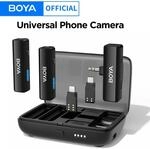 BOYA BOYALINK Wireless Lavalier Ansteckmikrofon f&uuml;r iPhone Android DSLR-Kamera