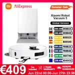 Xiaomi Roboterstaubsauger 5/5 Pro Globale Version mit Intelligenter Sprachsteuerung,