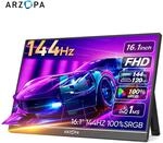 ARZOPA 16,1 Zoll 100 % sRGB 144 Hz tragbarer Monitor Gaming Laptop Display mit...