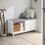 SoBuy FSR86-W Aufbewahrungsbank mit gepolstertem Kissen, Lowboard,...
