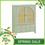 SoBuy FSB72-GR Schuhschrank K&uuml;chenschrank Sideboard mit Gitteroptik-T&uuml;ren...