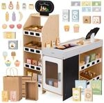 Mamabrum Gro&szlig;er Holz-Marktstand mit Kassensystem XXL Lernspielzeug f&uuml;r Kinder