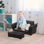 HOMCOM Kindersessel Kindersofa Sofa Sessel Kinder Softsofa mit Hocker 3 Farben