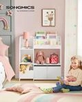 SONGMICS B&uuml;cherregal Kinder, Kinderregal, Spielzeugregal mit 2...